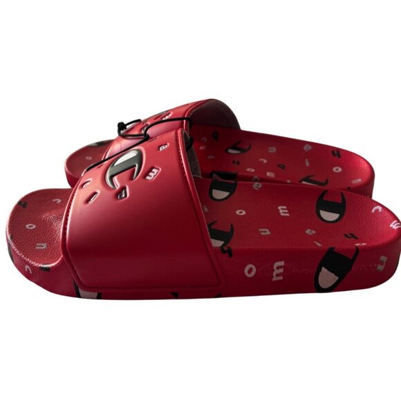 Champion IPO Circular Slides Scarlet Red – Rare Logo Style Women’s Size 6 - Picture 3 of 7